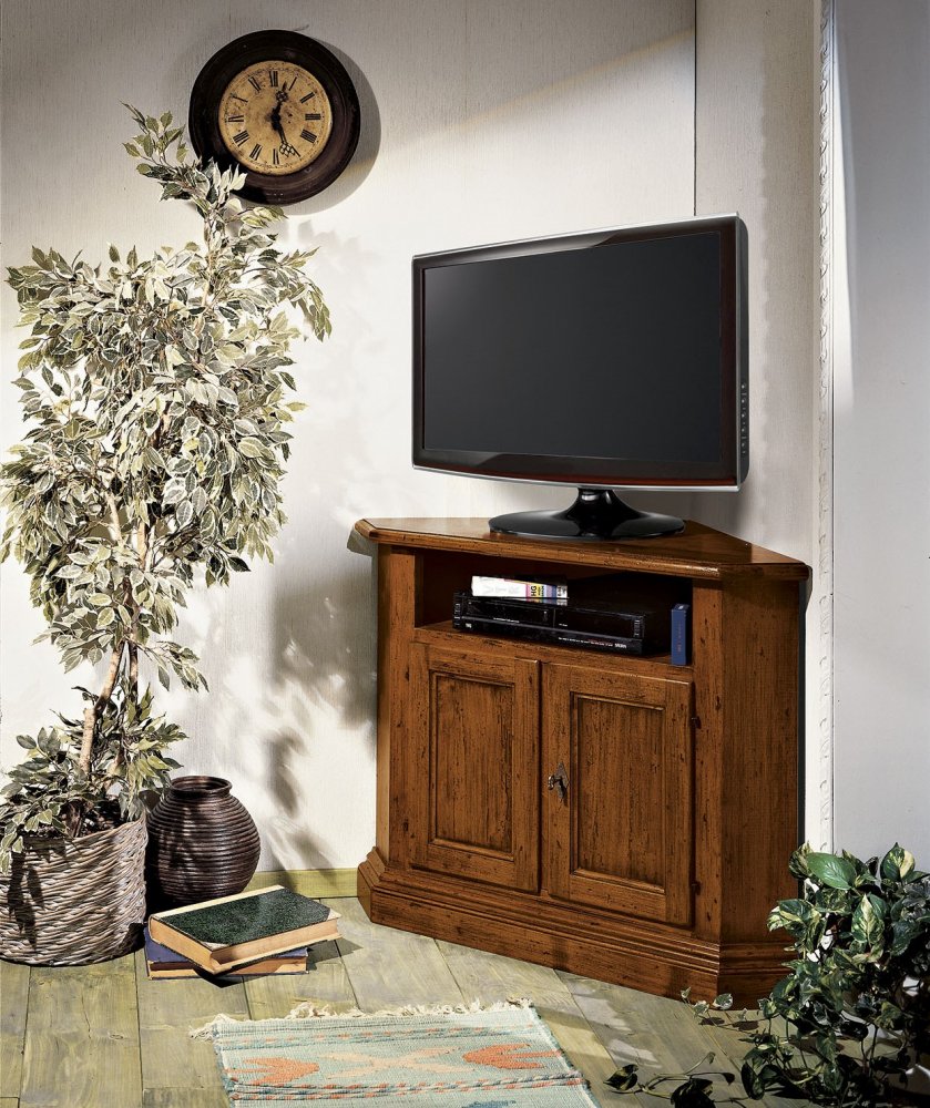 Porta Tv ad angolo legno Massello – Punto Mobili
