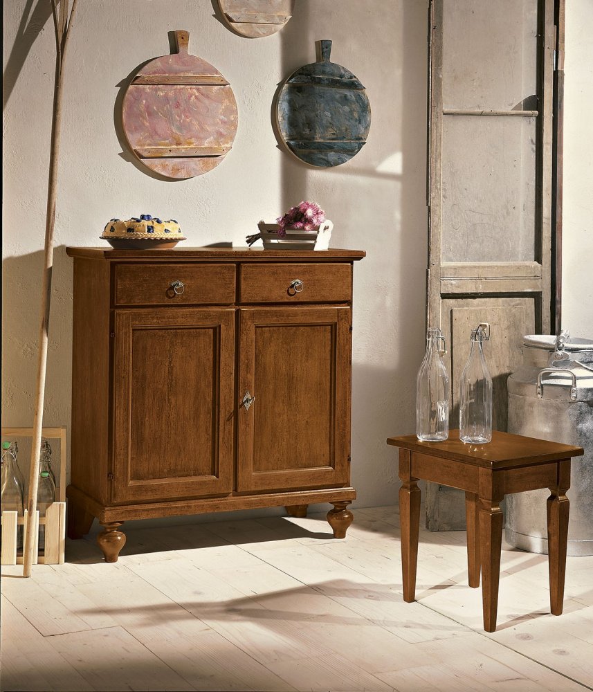 Credenzina 2 ante 2 cassetti arte povera