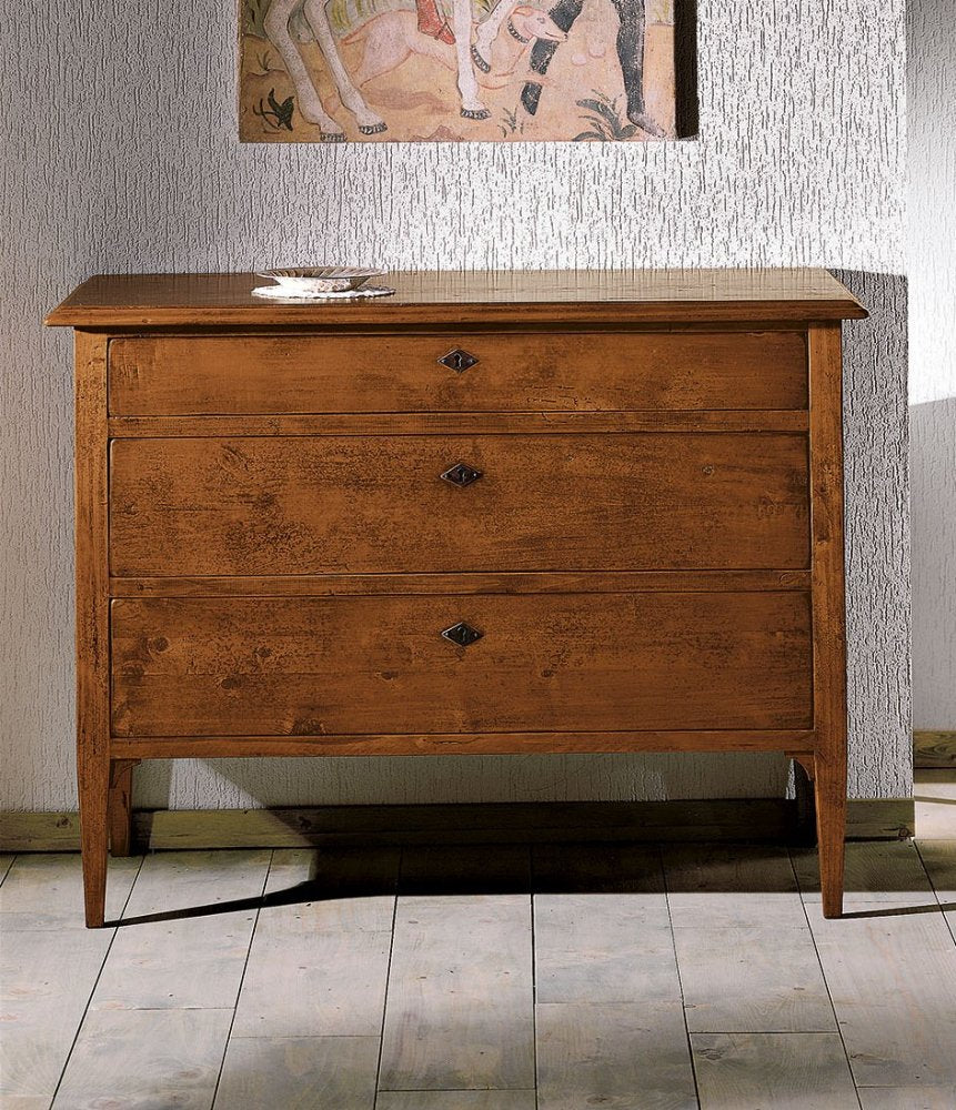 Comò massello 3 cassetti con chiave