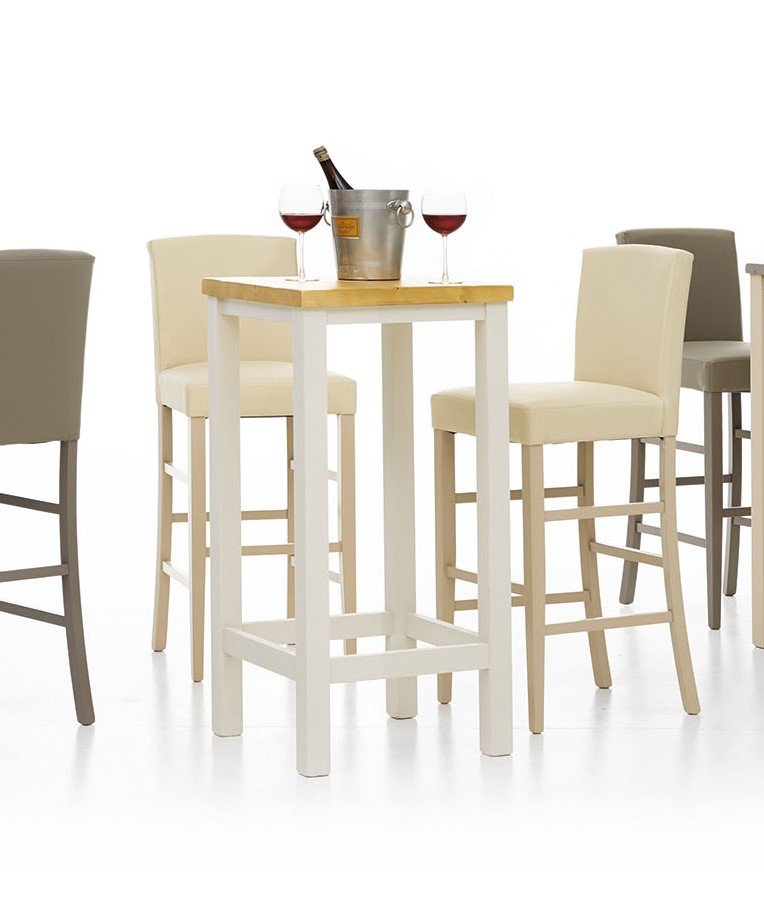 Tavolino Bar laccato bianco piano miele