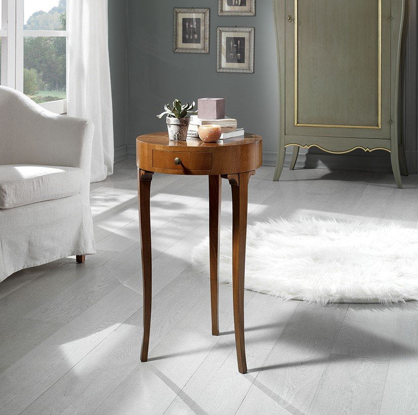 Tavolino tondo 1 cassetto