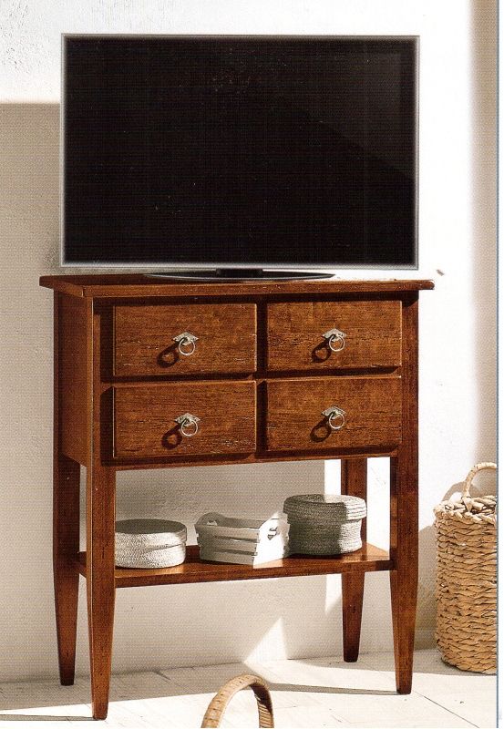 Porta TV gambe a spillo 4 cassetti