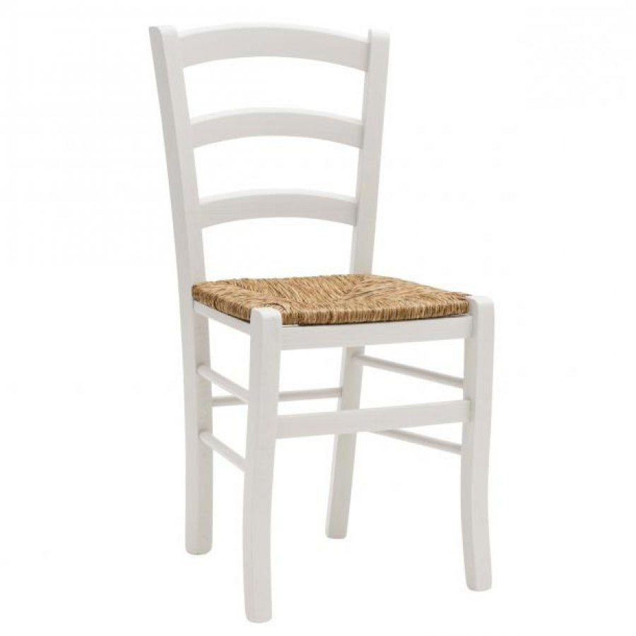 Set di 2 Sedie fondo paglia laccata Bianca