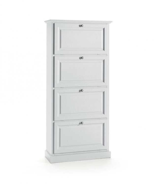 Porta scarpe 4 ante laccato bianco