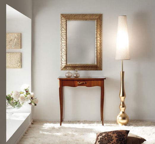 Consolle noce intarsiato