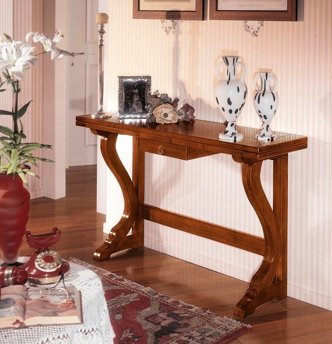 Tavolo consolle con cassetto 140cm.