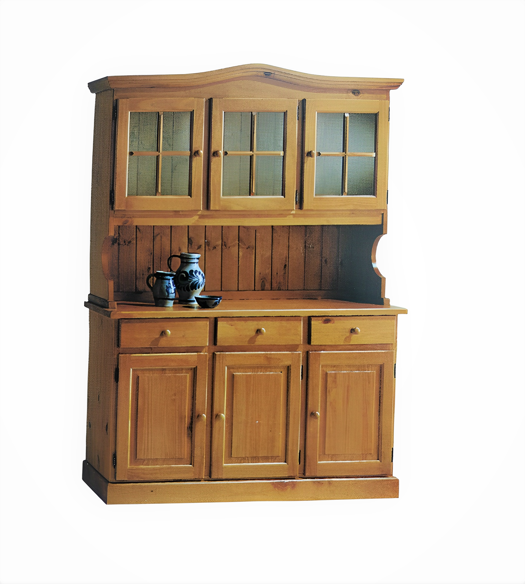 Credenza base e alzata PINO massiccio 3 ante 3 porte