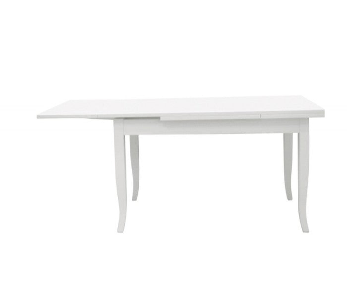 Tavolo 120x80cm. con allunghe laccato bianco