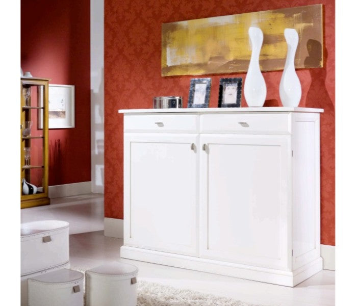 Credenza 2 ante 2 cassetti Laccata bianca
