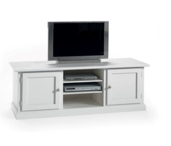 Porta tv 2 porte 2 ripiani  laccato bianco