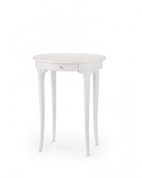 Tavolino bianco 1 cassetto 1 ripiano