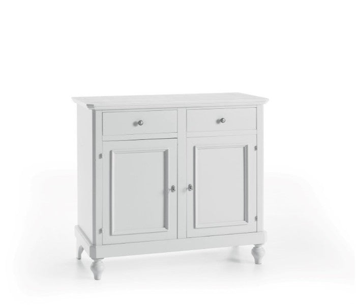 Credenza 2 ante 2 cassetti laccato bianco