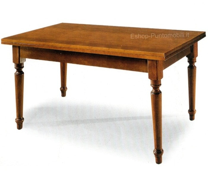Tavolo 140x80 cm Gambe tornite con allunghe
