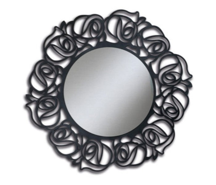 Specchiera rotonda antracite madreperla