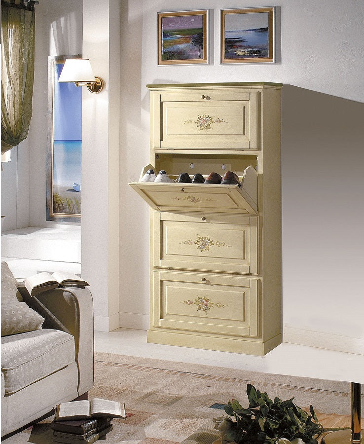 Porta scarpe 4 ante decorato