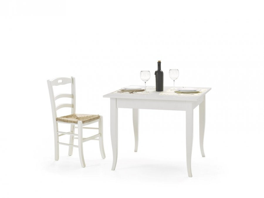 Tavolo fisso 80x80 laccato bianco
