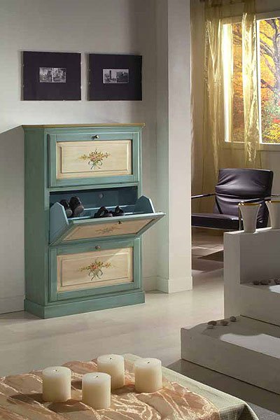 Porta scarpe 3 ante decorato