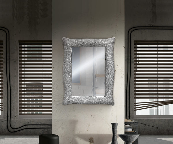Specchiera argento rettangolare 85x65