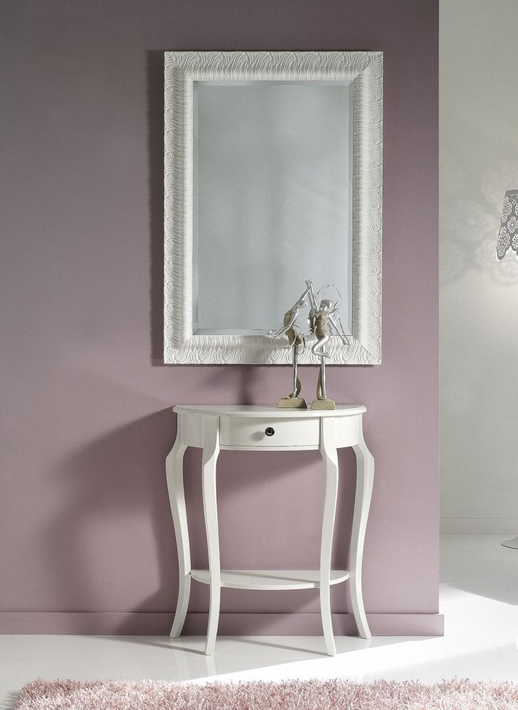 Specchiera rettangolare  bianca/oro