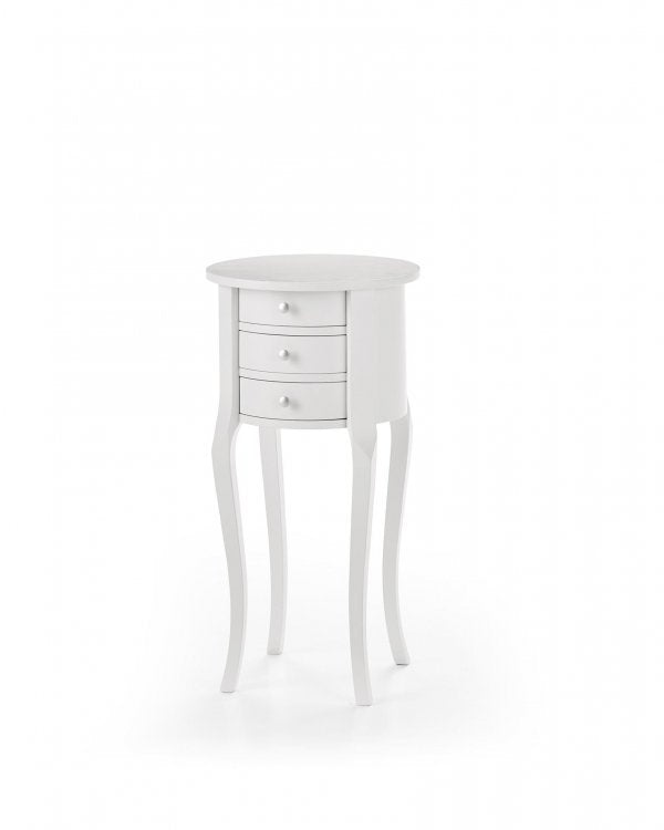 Tavolino 3 cassetti bianco