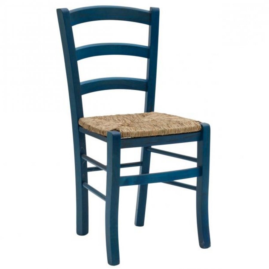 Set di 2 Sedie fondo paglia laccata Blu