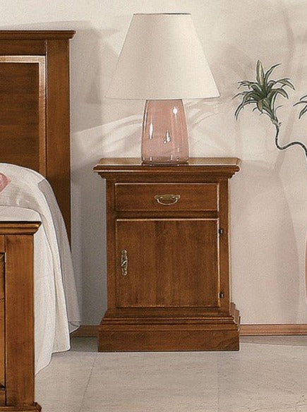 Comodino massello anta e cassetto