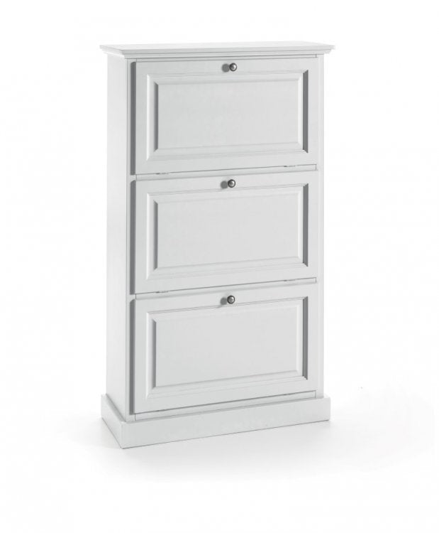 Porta scarpe 3 ante laccato bianco