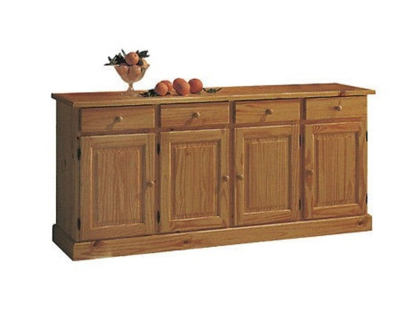 Credenza 4 ante 4 cassetti pino massiccio