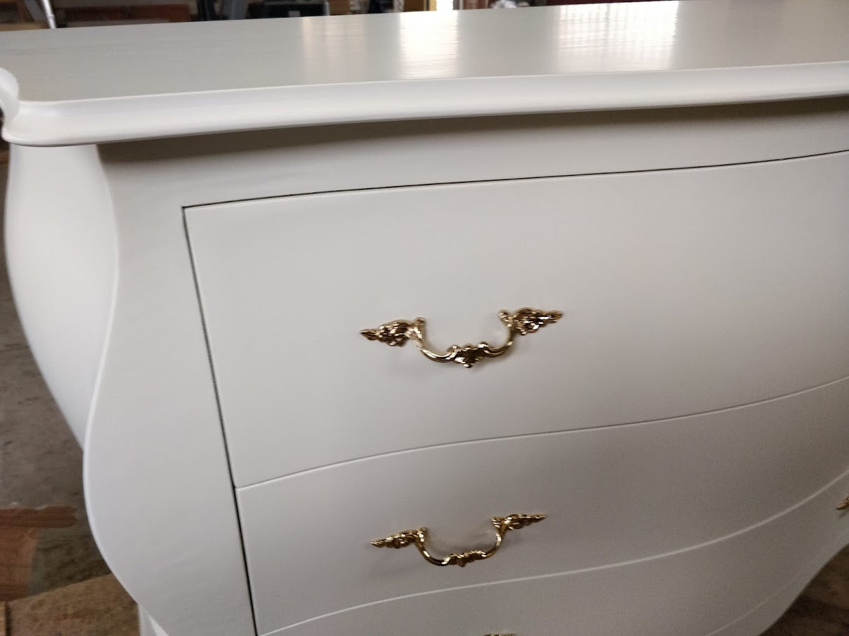 Comò bombato bianco 3 cassetti 105cm