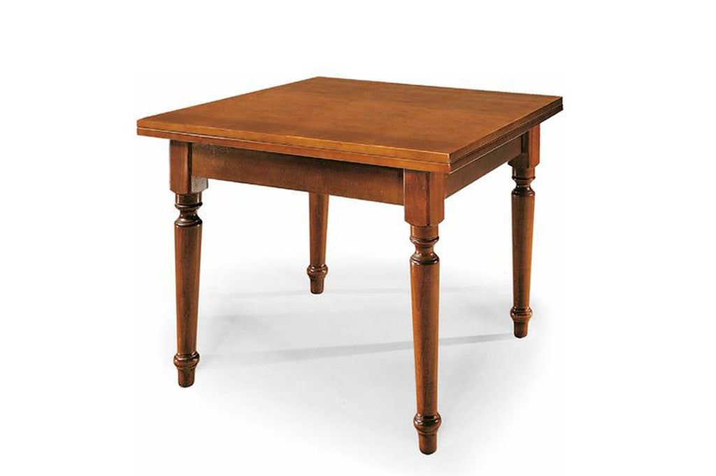 Tavolo a libro 100x100cm. gambe tornite