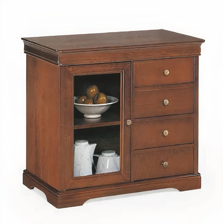 Credenza LUIGI FILIPPO 1 anta vetro 4 cassetti