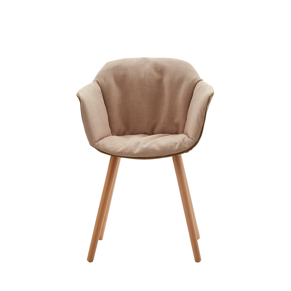 Set di 4 Sedie  NEW YORK Tessuto Beige