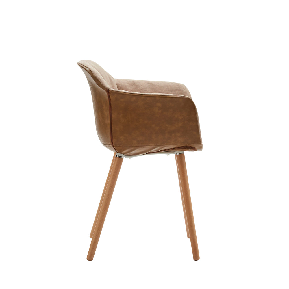 Set di 4 Sedie  NEW YORK Tessuto Beige