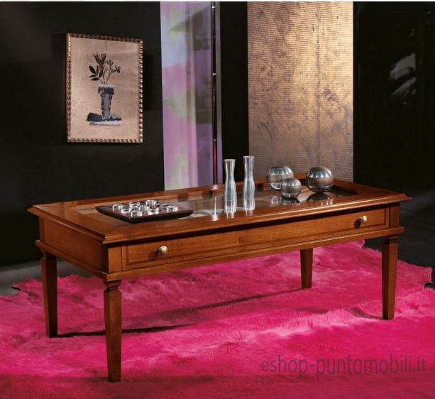 Tavolino bacheca con cassetto