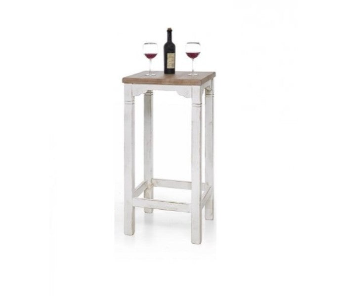 Tavolino Bar laccato bianco piano naturale