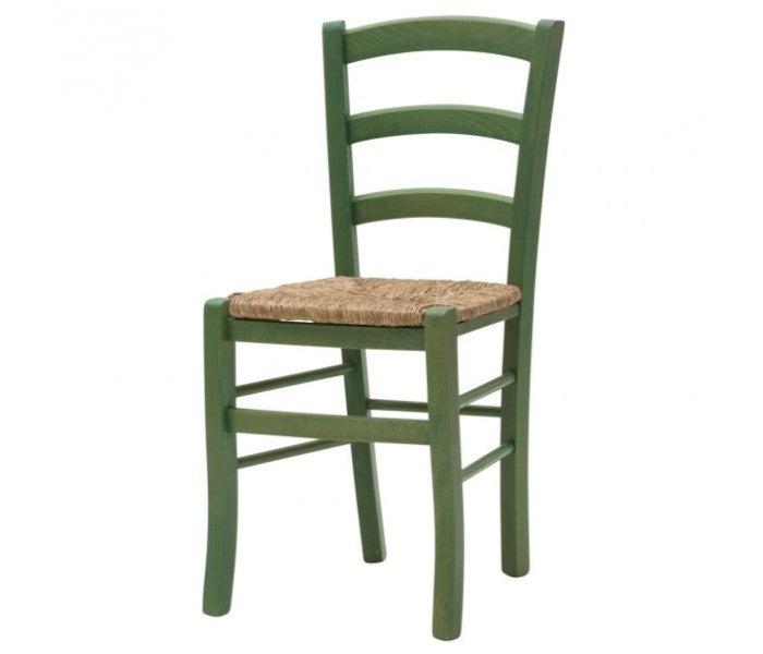 Set di 2 Sedie fondo paglia laccata Verde