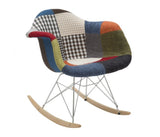 Sedia dondolo tessuto patchwork