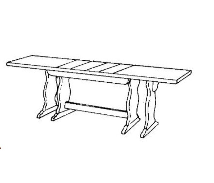 Tavolo toulipier riquadrato cm.180x85