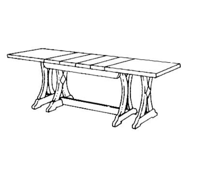 Tavolo toulipier riquadrato cm.180x85