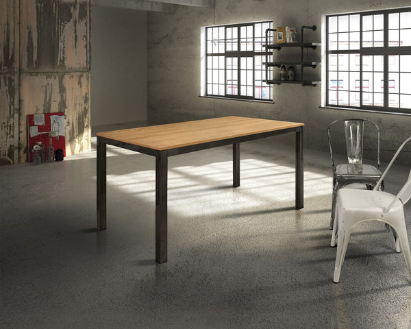 Tavolo rovere con struttura in metallo 140x80