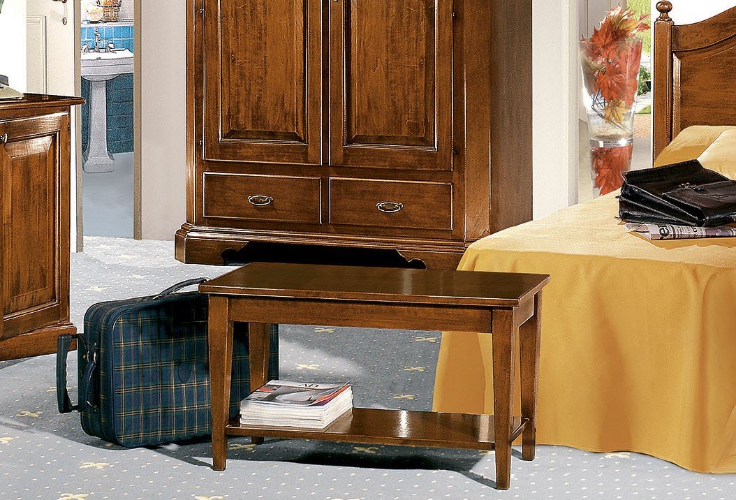 Tavolino portavaligie con ripiano