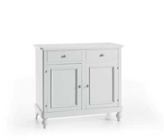 Credenza 2 ante 2 cassetti laccato bianco