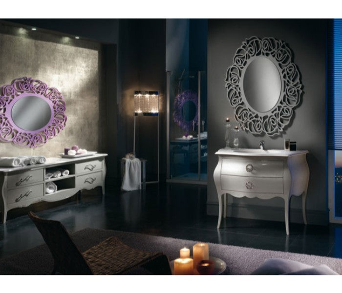 Specchiera Ovale Lilla Madreperla